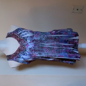 Silky Purple Mandala Tie Dye Hippie Racerback Top